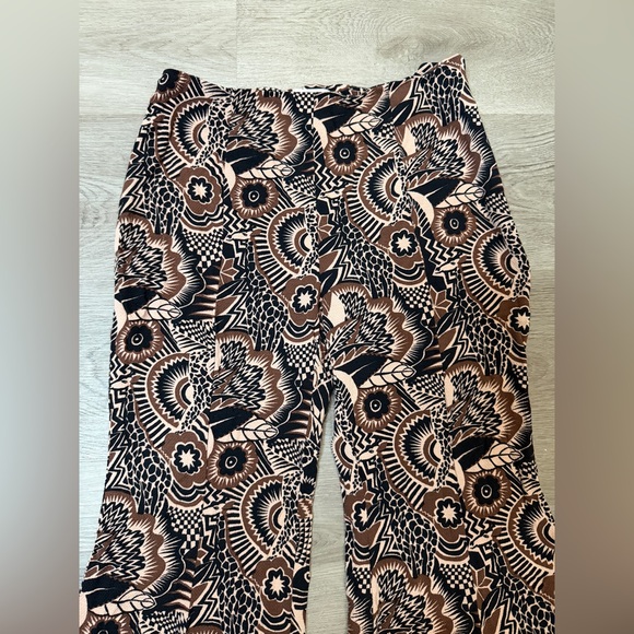 Anthropologie Black and Brown Patterned Flare Pants - Picture 4 of 8